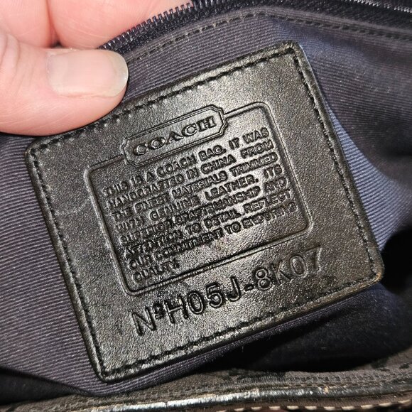 COACH Black Satchel with Leather Trim and Silver Hardware - Picture 3 of 5